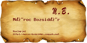 Móroc Bozsidár névjegykártya